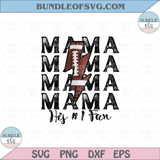 Football Mama Png Sublimation Lightning Bolt Football Mama His Fan Png Eps files