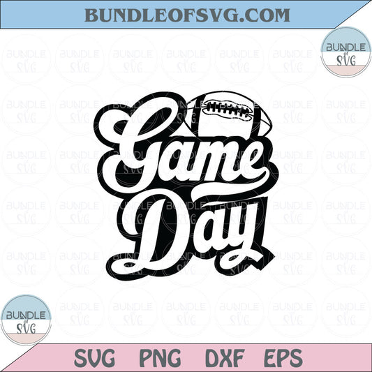 Game Day Svg Retro Football Game Day Vibes Football Mom Svg Png Dxf Eps files Cameo - BundleofSVG