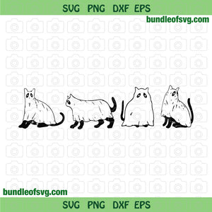Ghost Cat Halloween Cat svg Black Cat Lover Spooky svg png eps dxf files cricut