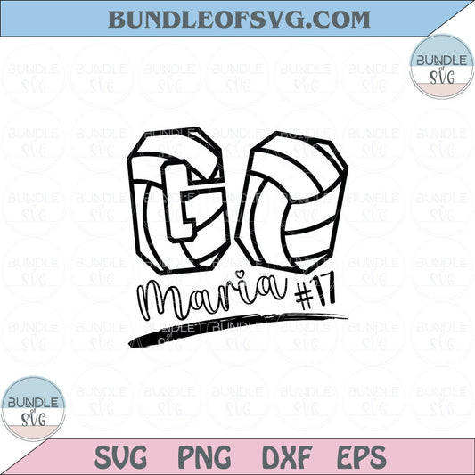 Go Volleyball Mom Svg Volleyball Player Name Custom Svg Png Dxf Eps files Cameo Cricut - BundleofSVG