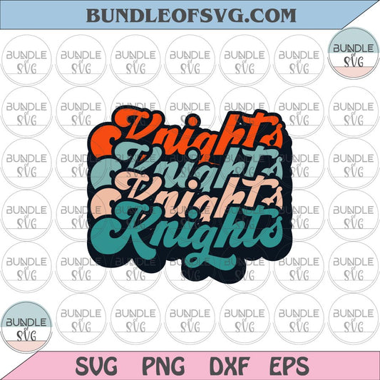 Groovy Stacked Knights svg Knights Fan svg Team Knights Football svg png dxf eps files Cricut - BundleofSVG