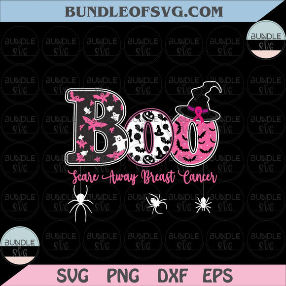 Halloween Boo Scare Away Breast Cancer svg Cancer Awareness svg png dxf eps files Cricut