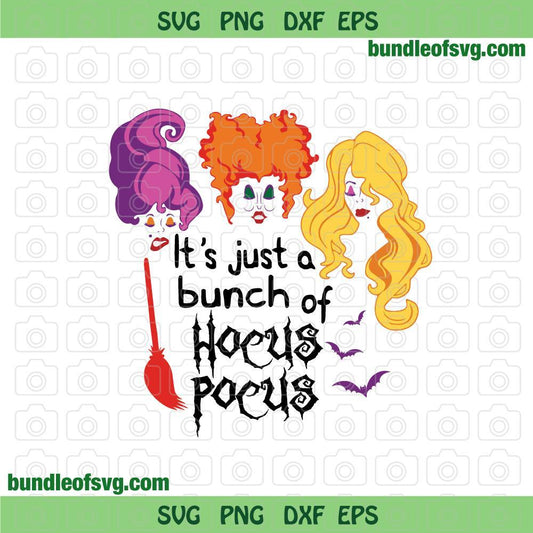 Funny Halloween It's just a bunch of hocus pocus SVG Sanderson sisters svg png dxf eps file silhouette cameo cricut - BundleofSVG