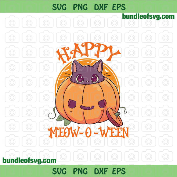 Happy Halloween Cat Pumpkin svg Funny Pumkin Cat svg Halloween cat svg png dxf eps file silhouette cameo cricut