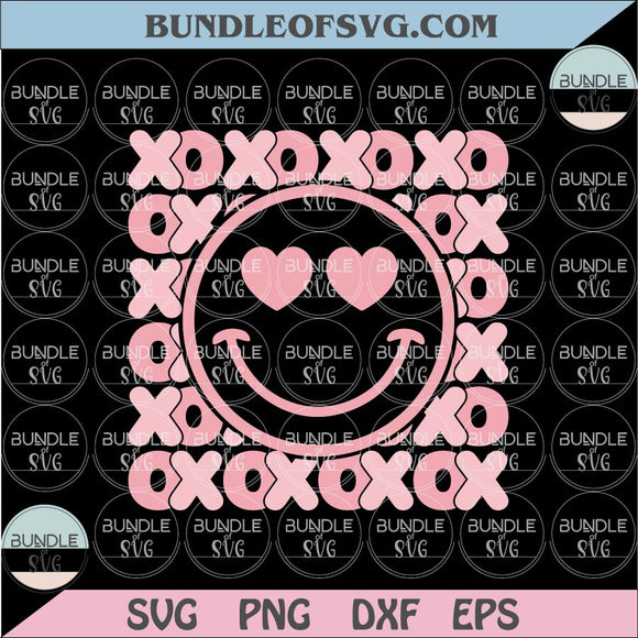 Heart Eyes Face Svg Smiley Face Xoxo Svg Valentines Happy Face Png Dxf Eps Files cameo cricut