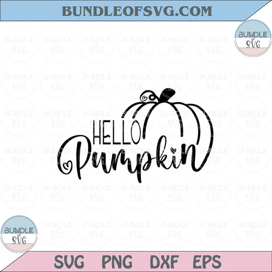 Hello Pumpkin Svg Hello Fall Svg Happy Thanksgiving Svg Png Dxf Eps files Cameo Cricut - BundleofSVG
