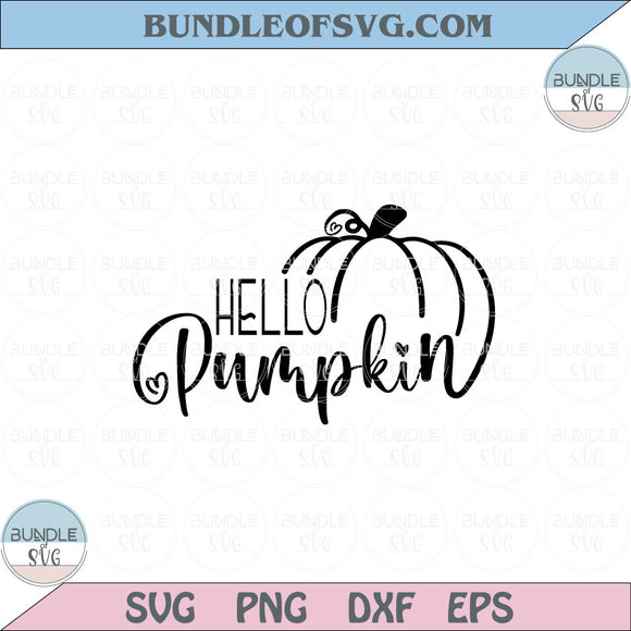 Hello Pumpkin Svg Hello Fall Svg Happy Thanksgiving Svg Png Dxf Eps files Cameo Cricut