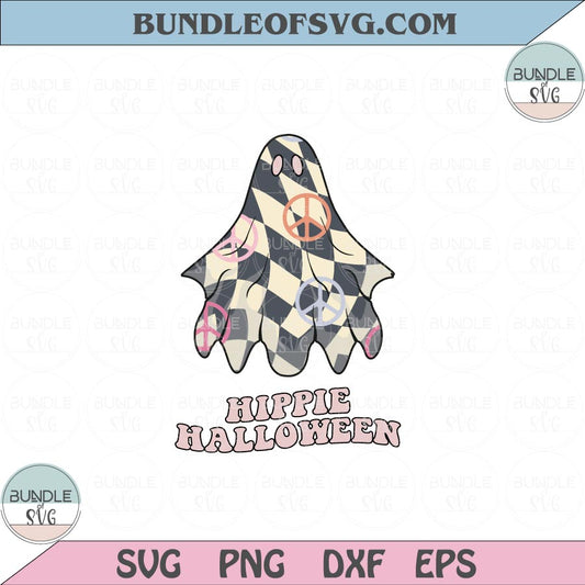 Hippie Halloween Svg Groovy Retro Boho Spooky Ghost Boo Vibes Png Dxf Eps files Cameo Cricut