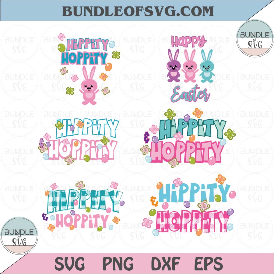 Hippity Hoppity Svg Retro Groovy Easter Bunny Svg Hoppy Png Dxf Eps Bundle 6 design Files - BundleofSVG