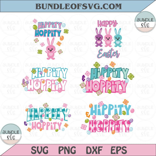 Hippity Hoppity Svg Retro Groovy Easter Bunny Svg Hoppy Png Dxf Eps Bundle 6 design Files - BundleofSVG
