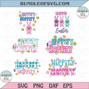 Hippity Hoppity Svg Retro Groovy Easter Bunny Svg Hoppy Png Dxf Eps Bundle 6 design Files