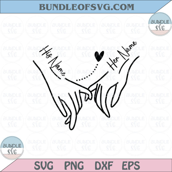 Holding Hands Svg Pinky Hold Couple Matching Custom Name Svg Png Eps Dxf Files