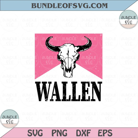 Hot Pink Wallen Bull Skull Svg Retro Wallen Png Vintage Country Svg Png Dxf Eps files Cameo Cricut