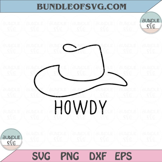 Howdy Svg Cowboys Hut Svg Western Cowboy Hat Svg Rodeo Png Dxf Eps files Cameo Cricut - BundleofSVG