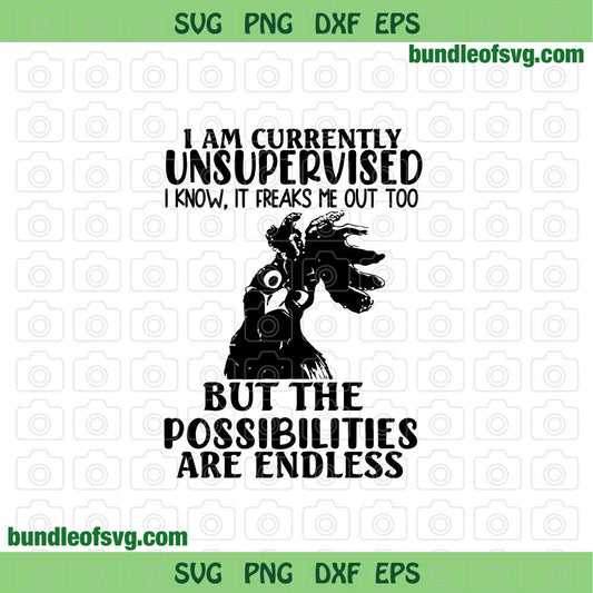 I Am Currently Unsupervised I Know SVG It Freaks Me Out Too svg Funny Farm Chicken svg eps png dxf files Cricut