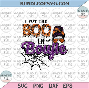 I Put The Boo In Boujie Png Halloween png Leopard Messy Bun Png sublimation file