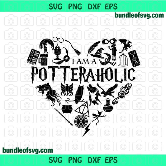 I am a Potteraholic svg Potter aholic svg Harry Potter svg png jpg dxf eps files silhouette cameo cricut - BundleofSVG