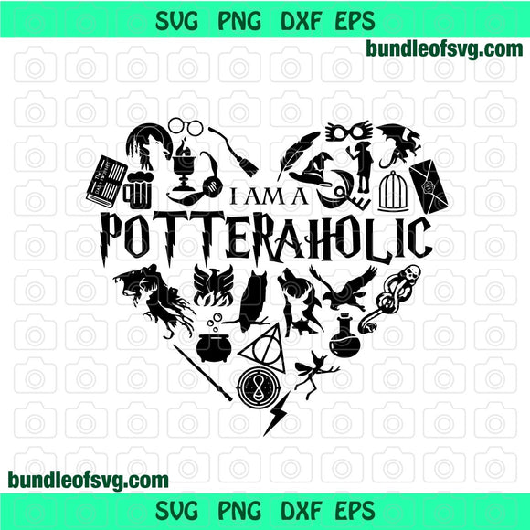 I am a Potteraholic svg Potter aholic svg Harry Potter svg png jpg dxf eps files silhouette cameo cricut