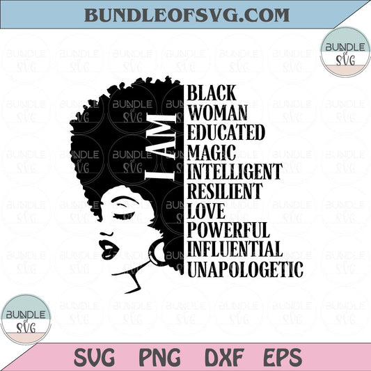 I'm black woman Svg Unapologetic svg Afro woman svg Black History svg png dxf eps cut file Cricut