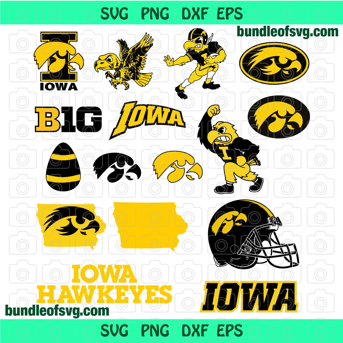 Iowa Hawkeyes football svg Silhouette Iowa Hawkeyes Shirt dxf eps png cut files cameo cricut Printable Iron On Transfer digital download - BundleofSVG