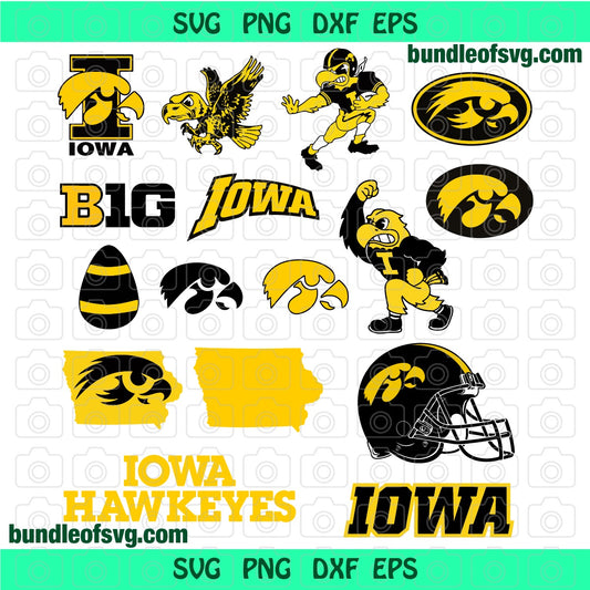 Iowa Hawkeyes football svg Silhouette Iowa Hawkeyes Shirt dxf eps png cut files cameo cricut Printable Iron On Transfer digital download - BundleofSVG