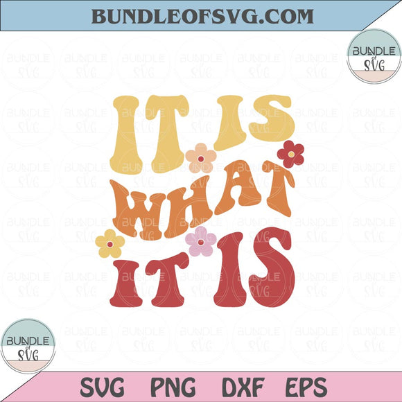 It Is What It Is Svg Retro Positivity Quote Svg Hippie Trendy Svg Png Dxf Eps files Cameo Cricut