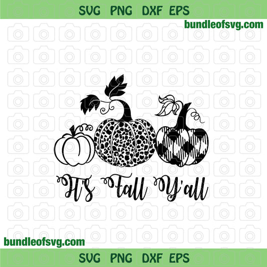 It's Fall Y'all svg Leopard Pumpkins svg Silhouette Autumn svg Fall svg png dxf eps cut files Cameo Cricut - BundleofSVG