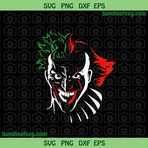 Joker And Pennywise SVG Friends Horror svg Joker svg Pennywise svg png dxf eps files silhouette cameo cricut
