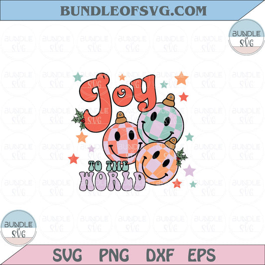 Joy To The World PNG Sublimation Retro Christmas Balls Svg Png Eps files Cameo Cricut - BundleofSVG