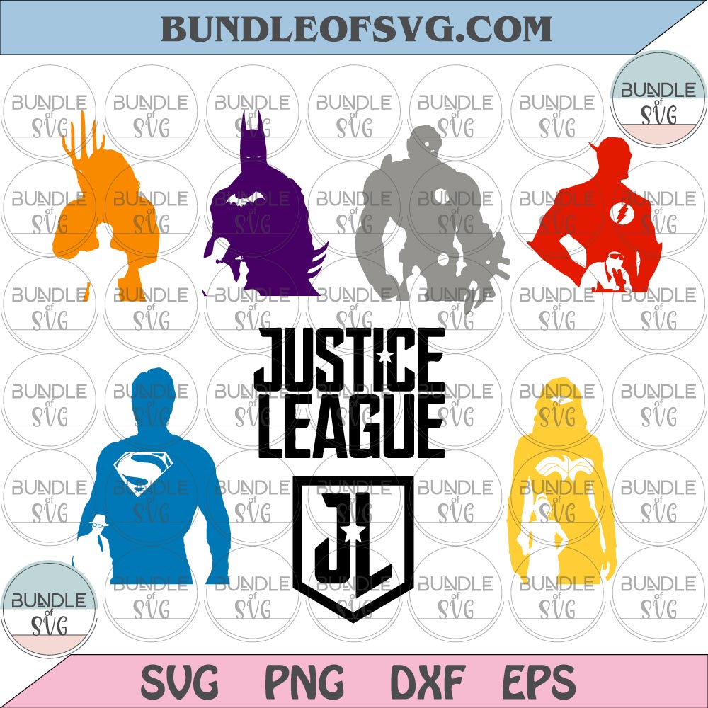 Justice League SVG Justice league Clipart Justice league silhouette Birthday svg png dxf cut files cameo cricut - BundleofSVG