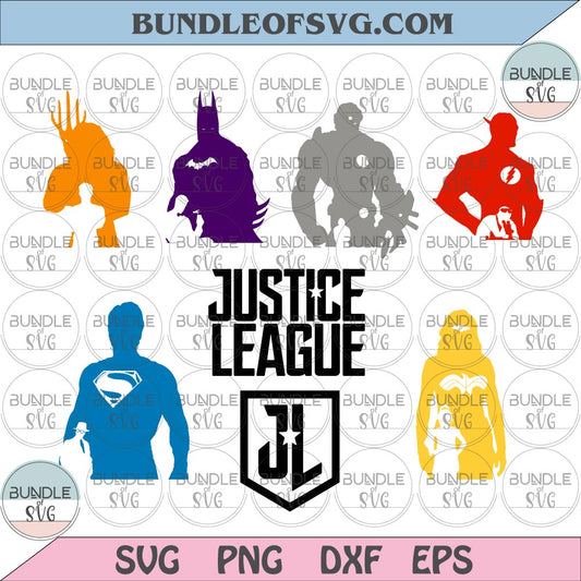 Justice League SVG Justice league Clipart Justice league silhouette Birthday svg png dxf cut files cameo cricut - BundleofSVG