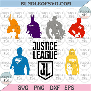 Justice League SVG Justice league Clipart Justice league silhouette Birthday svg png dxf cut files cameo cricut