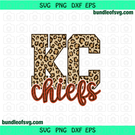 KC Chiefs Leopard svg Champions Leopard Kansas City Chiefs svg png jpg dxf eps clipart cutting Instant Download files silhouette cameo cricut - BundleofSVG