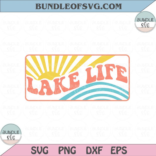 Lake Life Svg Retro Sunset Svg Cute Vintage Lake Summer Svg Png Dxf Eps files Cameo Cricut - BundleofSVG