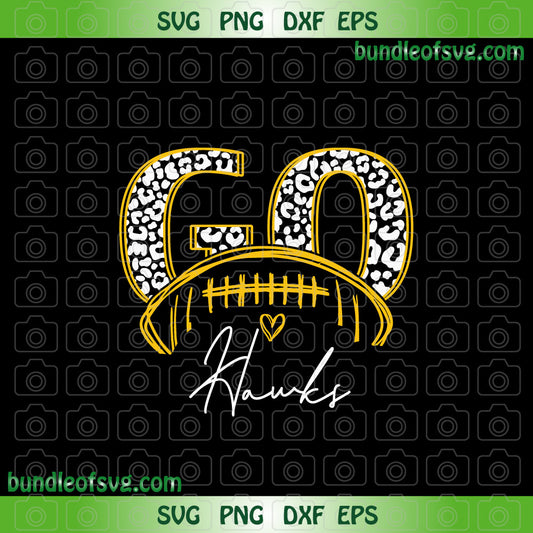 Leopard Go Hawks svg Rugby Heart Love Hawks mama svg png dxf eps cut files cameo cricut