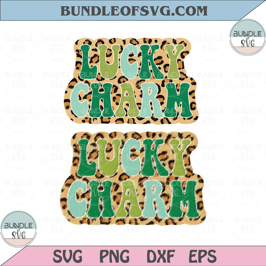2 Styles Leopard Lucky Mama Svg Retro Lucky Charm Png Sublimation svg Cheetah Lucky Charm png eps svg file - BundleofSVG
