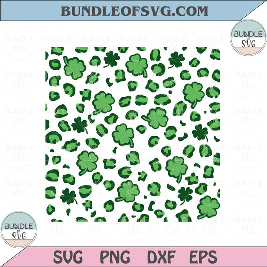 Leopard Shamrock Seamless Pattern Svg Pattern Seamless Shamrock Cheetah Svg png dxf eps cut file