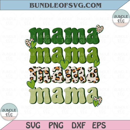 Leopard St Patricks Lucky Mama Svg Retro Saint Patrick's Mama png Sublimation png dxf eps svg file