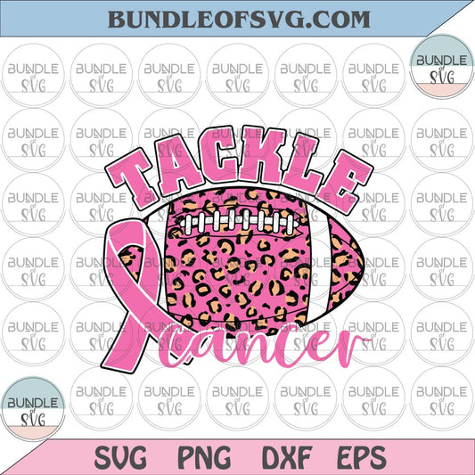 Leopard Tackle cancer svg Leopard Pink Ribbon Rugby svg Leopard Rugby Breast Cancer svg png eps dxf files cricut