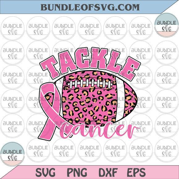 Leopard Tackle cancer svg Leopard Pink Ribbon Rugby svg Leopard Rugby Breast Cancer svg png eps dxf files cricut