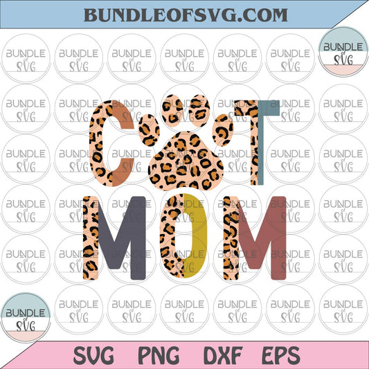 Leopard Cat Mom svg Cat Lover svg love cat svg cat mom Leopard svg cat paw svg Fur Mama svg png dxf eps files cricut