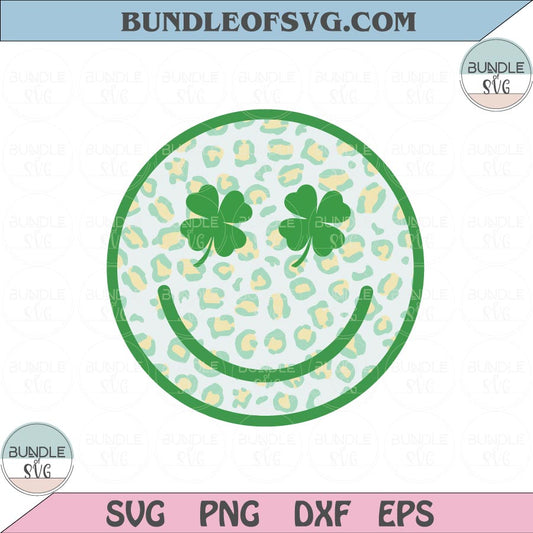 Leopard happy face Svg Leopard Lucky smiley Png St Patrick Smiley Face Leopard Svg png eps Dxf file