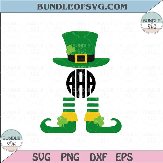 Leprechaun Frame Svg Leprechaun Monogram SVG St Patricks Leprechaun Hat Svg png dxf files cricut - BundleofSVG