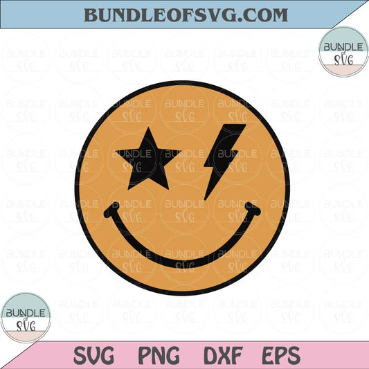 Lightning Bolt Smiley Svg Smiley Lightning Png Star Smiley Face Svg Png eps dxf files - BundleofSVG