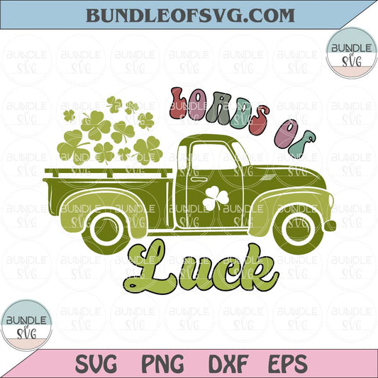 Loads Of Luck Svg Png Retro St Patricks Lucky Shamrock Truck Svg Png Dxf Eps Files