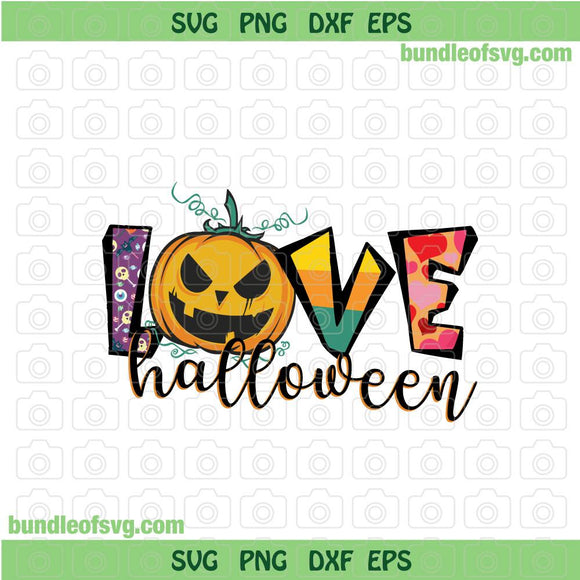 Love Halloween svg Pumpkin Love Halloween PNG Sublimation svg eps png dxf cut files