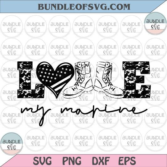Love My Marine svg America Marine Camo Combat Boots Dog Tag svg eps png dxf cutting files Silhouette Cameo Cricut - BundleofSVG