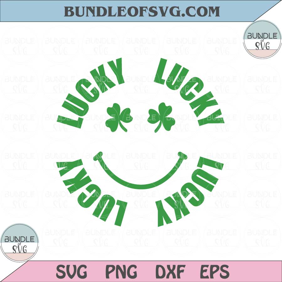 Shamrock Smiley Face SVG, Shamrock SVG, St Patrick's Day SVG