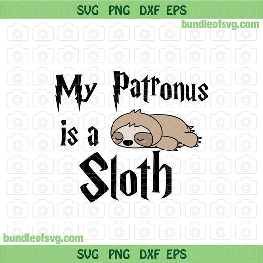 My Patronus Is Sloth SVG Potterhead Sloth Lazy Day svg Sleeping Sloth Sleep svg png dxf cut file cameo cricut - BundleofSVG