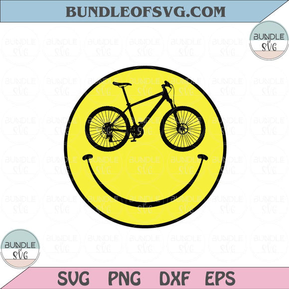 MTB Smile Bike Svg Bicycle Smiley svg Happy Face Biker Svg Png Dxf eps cut files Silhouette Cameo Cricut